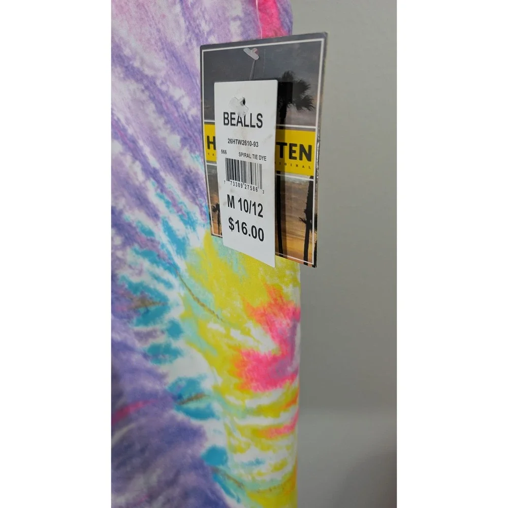 Hang Ten Boys Spiral Tie‎ Dye Board Shorts Swim Trunks Neon M 10/12 26HTW2610-93